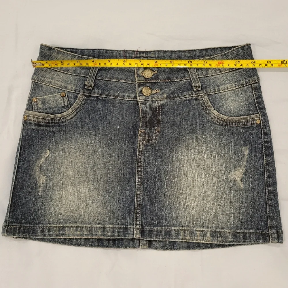 Women's Denim Mini Skirt Casual Blue Jean Skirts Stretch Size 30 - Picture 5 of 10